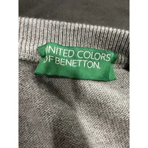 Vintage Women's Sz: M United Colors Of Benetton Gray Pullover Cotton Sweater thumbnail 6