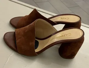 Caparros Heels Chestnut Suede Women's Mules-made in Italy 38 1/2Vero Cuoio 81/2 thumbnail 1