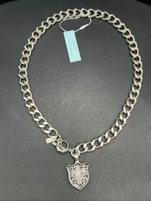 NWT Stigma Silver Tone Chunky Chain Necklace w Cross and Filigree Pendant thumbnail 2