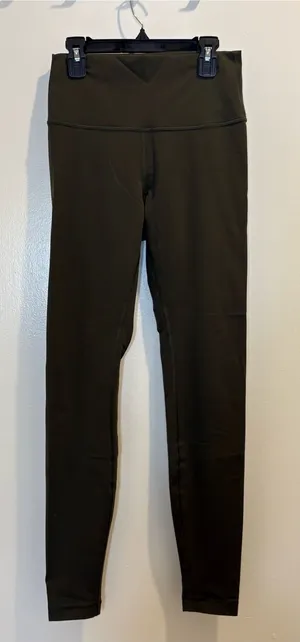 Lululemon Compression High Rise Tight Leggings Size 6 Olive Green thumbnail 1