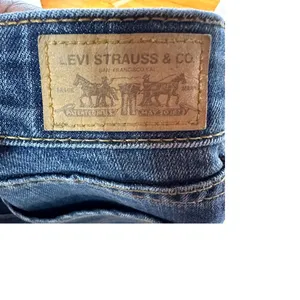 Levi's Distressed‎ Straight Leg Jeans with Artistic Ripped Detail Medium Wash thumbnail 6