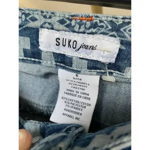 Suko Tribal‎ Patterned Skinny Jeans Denim Boho Indie Aztec Roadrunner Festival 6 thumbnail 3