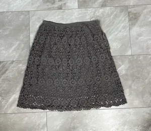 Ravi Khosla Skirt Size S Cotton Lace Grey Elegant Gothic Crochet Midi Office F-88 thumbnail 1