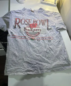 Furst of a Kind Wisconsin Badgers 1994 Rose Bowl Distressed Vintage T-Shirt Gray thumbnail 1
