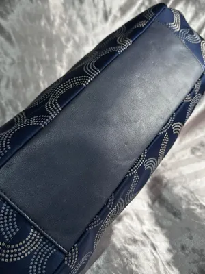 Vintage Y2K Coach Signature Blue Ashley Dot Optic Shoulder Bag thumbnail 5