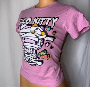 Pink hello kitty Halloween shirt thumbnail 3