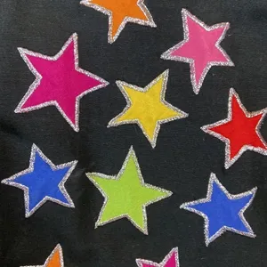 Indigo Moon Black Jacket Lime Green Trim & Appliqué Stars Magic Vintage Large thumbnail 2