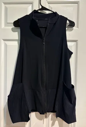 Porto San Francisco sleeveless zip-front tunic vest sz 1 or M black largenlook thumbnail 1