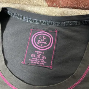 Life is Good Womens XXL Pink Contrast Stitch Guitar Graphic Long Sleeve Tee thumbnail 5