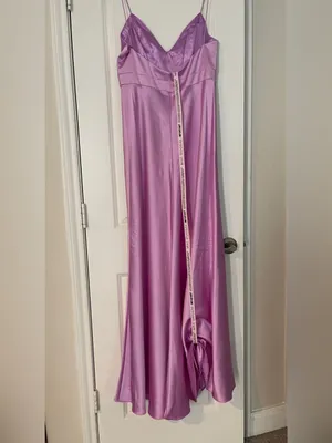 NWT Mac Duggal Lilac Satin Beaded Bow Gown Dress Size 8 Style 68144⁠ thumbnail 6