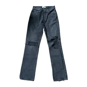 AGOLDE Lana Straight Jeans Black Grey Distressed thumbnail 3