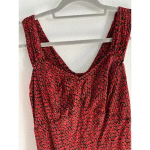 Vintage Midi Dress Womens 6 Black Red Sweetheart Romantic 90s Cocktail Party‎ thumbnail 3