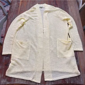 Blakeley Poppy Popcorn Knit Cardigan Pale Yellow Petite Small thumbnail 1
