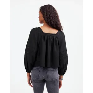 Madewell Black Square Neck Long-Sleeve Top Sz XL NWT thumbnail 4