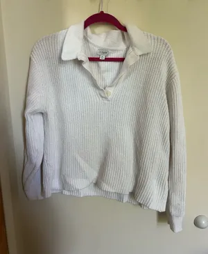White Sweater J.Crew Knit thumbnail 1