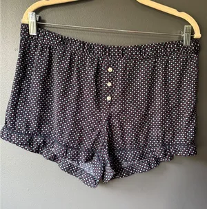 Aerie Polka Dot Ruffle Hem Lounge Shorts with Button Detail thumbnail 1
