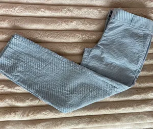 J.Crew Blue & White Striped Seersucker Tapered Ankle Pants‎ thumbnail 1