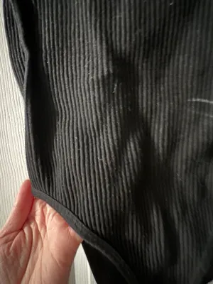 Black Ribbed Bodysuit Size M thumbnail 6
