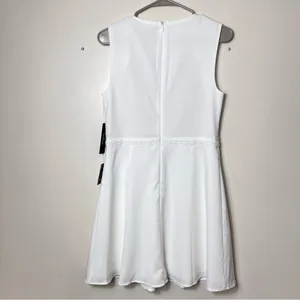 NWT Lulus Florentia White‎ Crochet Lace Chiffon Flare Sleeve Skater Dress MEDIUM thumbnail 6