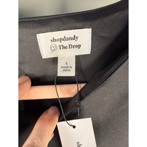 The Drop @shopdandy Black Silky Belted Blouson Sleeve Dress NWT L‎ thumbnail 5