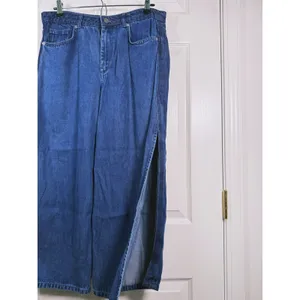 French Connection Wide Leg Side Slit Jeans Size 8 Blue Festival Rave Y2K 90s thumbnail 10
