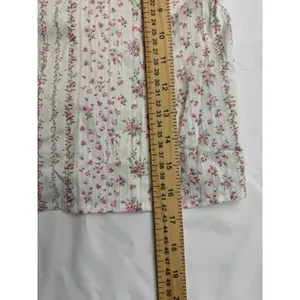 Dreamy Barn Floral Cami Top Pink White Rosebud‎ Smocked Back Knot Straps Medium thumbnail 5