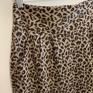 Grass Collection Leopard Jacquard Knit Mini Skirt Medium Pockets Stretch thumbnail 4