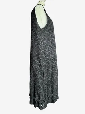 Pete & Greta Black‎ Silk Dress Sz L thumbnail 5