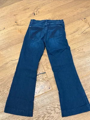7 for all mankind dojo tailorless flare jeans size 27 dark denim thumbnail 2