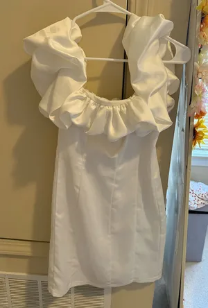 White Off-The-Shoulder Dress Lulus thumbnail 1
