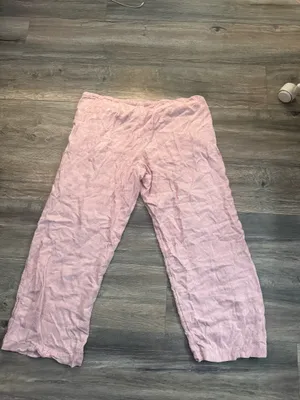Striped Hollister Pants Linen pink and white thumbnail 2