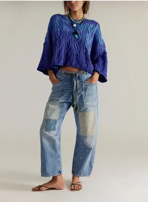 Free People We The Free Moxie Pull-On Barrel Jeans thumbnail 1
