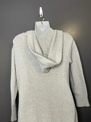 UGG Cardigan Sweater Womens Large Gray Hooded Open Front Chunky Knit Pockets thumbnail 7