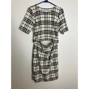 Motherhood Maternity Nursing Dress Womens S Black White Excellent Plaid Sheath thumbnail 2