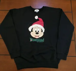 Disney parks Christmas Mickey Santa black sweatshirt large thumbnail 1