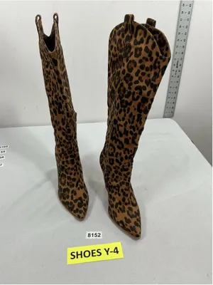 Womans Jessica Simpson Havrie Animal,print Knee High Wedge Boots 8.5m Brown thumbnail 3