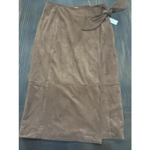 Anthropologie NEW NWT Lauren Sueded Wrap Midi Skirt Brown Size M thumbnail 2