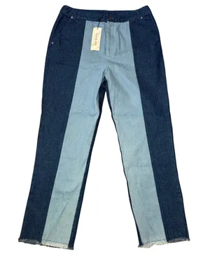 Strut & Bolt Women's Denim Jeans, Light & Dark Blue, Size L thumbnail 1