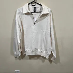 NWT GAP GapFit Oversized Quarter-Zip Hoodie size M thumbnail 2