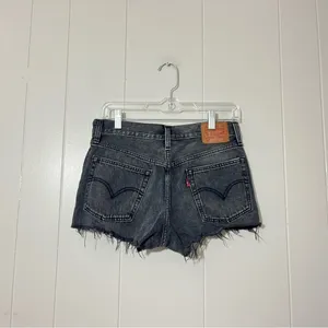 Levi’s 501 Original Cutoff Shorts Women’s Size 27 Black High Rise Button Fly Raw thumbnail 3