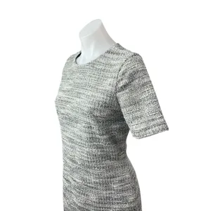 Club Monaco Women's Gray Heather Tweed Short Sleeve Mini Sheath Dress Size M thumbnail 2