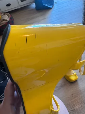 Jeffrey Campbell Bright Yellow Platform Wedge Sandals size 6.5 thumbnail 10