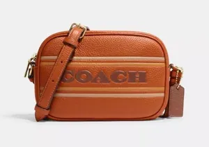 NWT Coach Stripe CH308 Mini Jamie Embossed Pebble Leather Crossbody Camera Bag thumbnail 1