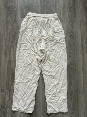 Basic Editions Beige Linen Straight leg Pants Size Medium thumbnail 3