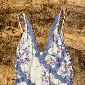 Free People Slip My Mind Trapeze Dress Blue Floral Lace Mini Size Small thumbnail 7