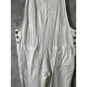 L*Space White Overalls Relaxed Coastal Grandmother Beachy Minimalist Jumpsuit MD thumbnail 6