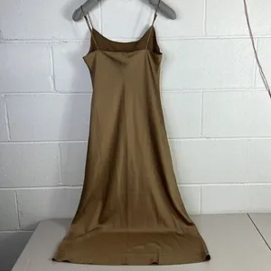 NWT sz 00 xs J. Crew Gwyneth slip dress in luster charmeuse Camel BV496 xs thumbnail 5