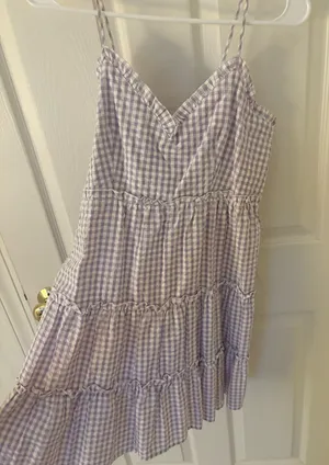 Purple and White gingham dress thumbnail 2