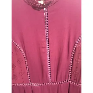 Sage The Label Mini Dress Womens S Burgundy Excellent Boho Lace Embroidered thumbnail 16