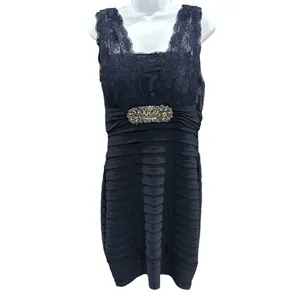 Betsy & Adam Navy Blue‎ Lace Bodycon Cocktail Dress Size 12 thumbnail 2